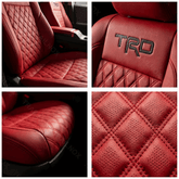 RAV4 Premium Red Waterproof Seat Covers – with Black TRD Logo Interior Protection for Toyota