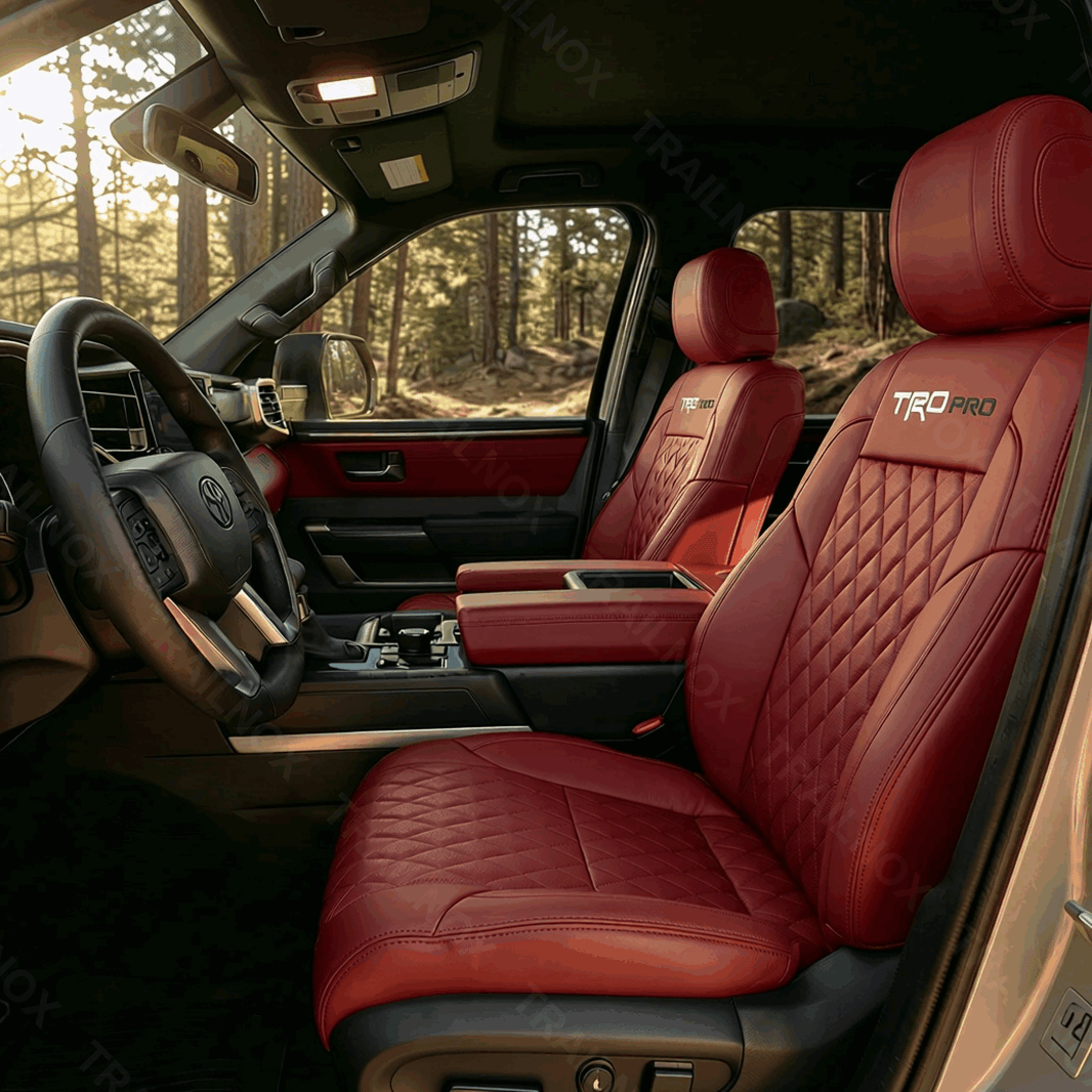 Tundra 2022+ Red Embossed Seat Covers TRD Letter Style Seat Protectors for Toyota