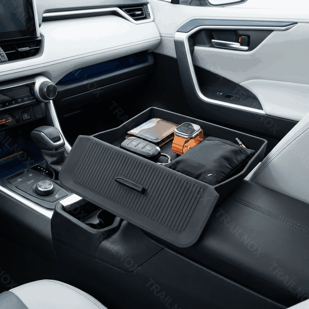 RAV4  Silicone Center Console Lower Drawer Storage Organizer Protective Mat for Toyota