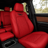 2025+ 4Runner Red Diamond Stitch Black TRD Emblem Seat Covers For Toyota