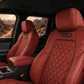 Tacoma red TRD diamond quilted seat covers for Toyota