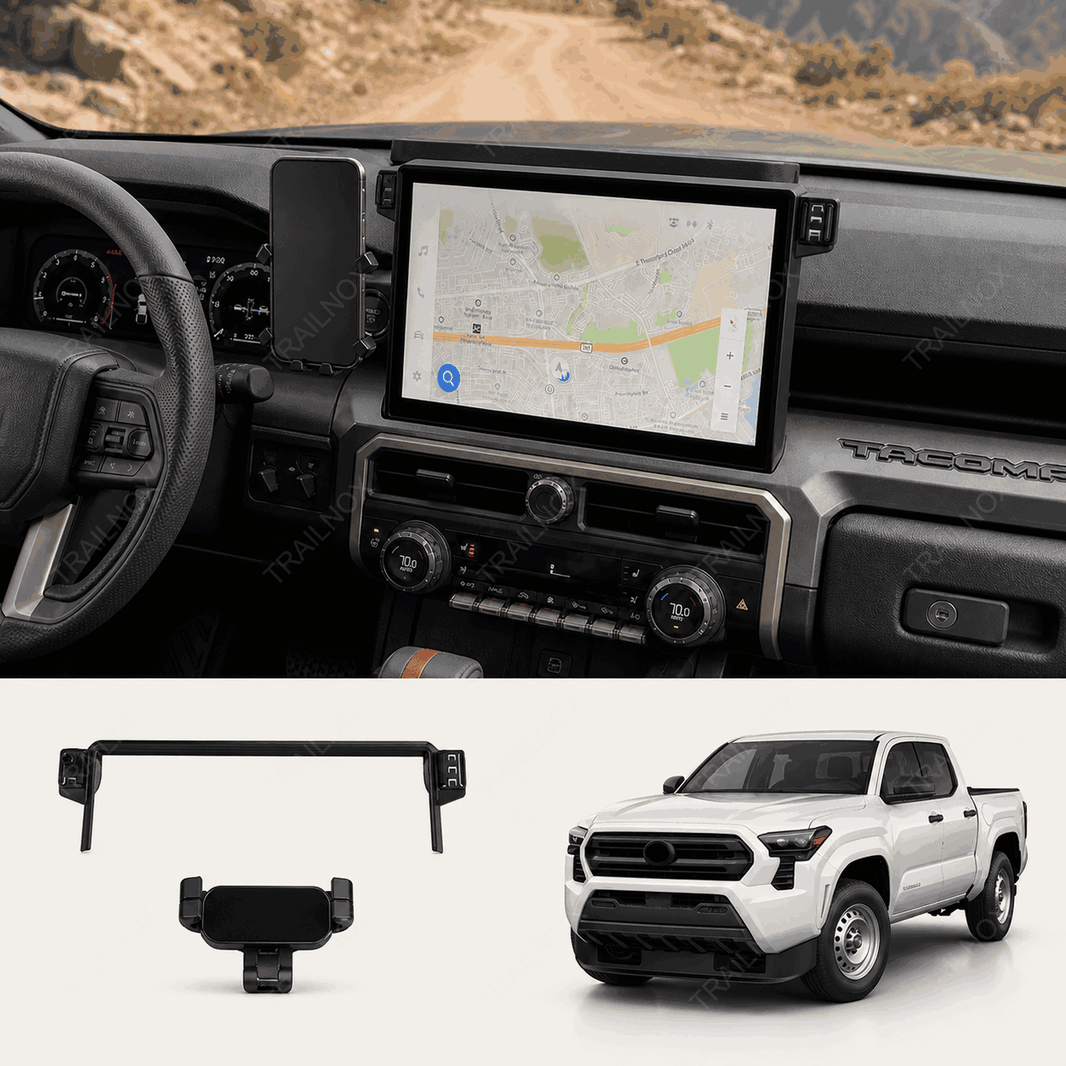 Tacoma phone mount / behind-screen storage box for Toyota