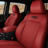 2016-2023 Toyota Tacoma 3rd Gen Seat Covers Red Diamond Quilted Seat Protectors with TRD Style