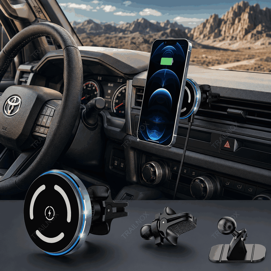 15W Magnetic Wireless Car Charger – MagSafe Phone Holder with Ambient Light For Toyota