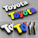 Toyota 3D Rear Emblem Badge, Mario Style Toyota Lettering, 3M Adhesive Trunk Tailgate Decal