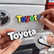 Toyota 3D Rear Emblem Badge, Mario Style Toyota Lettering, 3M Adhesive Trunk Tailgate Decal